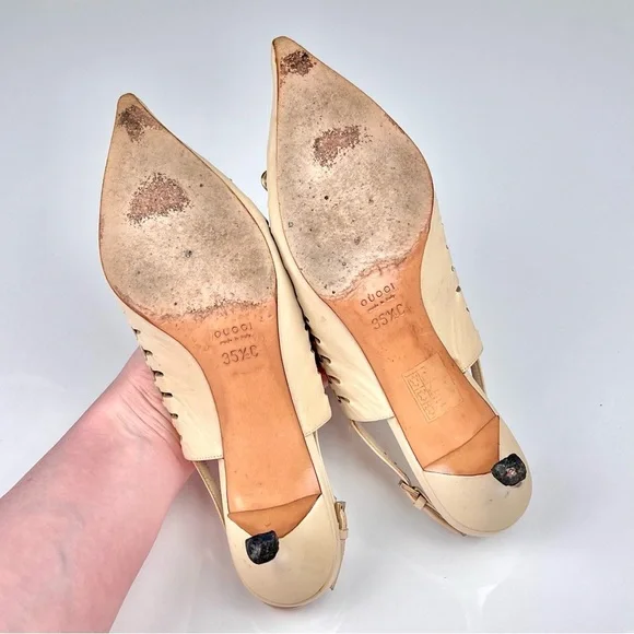 Gucci Bamboo Leather Heels Pumps - Picture 4 of 5